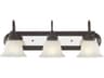 Belmont 3-Light Bronze Chrome Glass Vanity Light