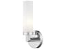 Aero 1-Light Polished Chrome White Glass Wall Sconce