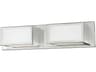Sutter 2-Light Polished Chrome White Glass LED Vanity Light