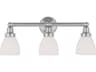 Classic 3-Light Brushed Nickel Glass Vanity Light