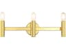 Copenhagen 3-Light Polished Brass Vanity Light
