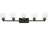 Aragon 5-Light Black Glass Vanity Light
