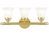 Neptune 3-Light Polished Brass Glass Vanity Light
