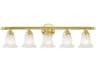 Neptune 5-Light Polished Brass Glass Vanity Light