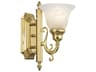 French Regency 1-Light Polished Brass Glass Wall Sconce