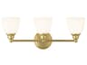 Somerville 3-Light Polished Brass Glass Vanity Light