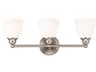 Somerville 3-Light Brushed Nickel White Glass Vanity Light
