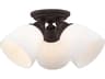 Somerville 3-Light Bronze Glass Bell Semi Flush Mount