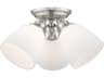 Somerville 3-Light Brushed Nickel Glass Bell Semi Flush Mount