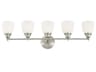 Somerville 5-Light Brushed Nickel Glass Vanity Light