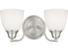 Somerville 2-Light Brushed Nickel Glass Vanity Light