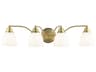 Somerville 4-Light Antique Brass Glass Vanity Light