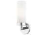 Aero 1-Light Polished Chrome White Glass Wall Sconce