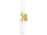 Aero 2-Light Satin Brass White Glass Wall Sconce