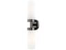 Aero 2-Light Black Chrome White Glass Wall Sconce