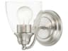 Montgomery 1-Light Brushed Nickel Glass Wall Sconce