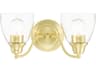Montgomery 2-Light Satin Brass Glass Vanity Light