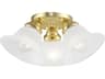 Edgemont 3-Light Polished Brass Glass Bell Semi Flush Mount