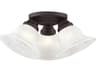 Edgemont 3-Light Bronze Glass Bell Semi Flush Mount