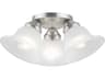 Edgemont 3-Light Brushed Nickel White Glass Bell Semi Flush Mount
