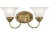Edgemont 2-Light Antique Brass White Glass Vanity Light