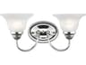 Edgemont 2-Light Polished Chrome White Glass Vanity Light
