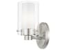 Manhattan 1-Light Brushed Nickel Glass Wall Sconce
