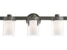 Manhattan 3-Light Polished Black Chrome Glass Vanity Light