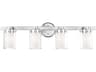 Manhattan 4-Light Polished Chrome Glass Vanity Light