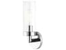 Ludlow 1-Light Polished Chrome Glass Wall Sconce