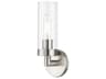 Ludlow 1-Light Brushed Nickel Glass Wall Sconce