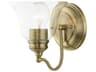 Moreland 1-Light Antique Brass Glass Wall Sconce