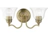 Moreland 2-Light Antique Brass Glass Vanity Light