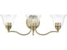 Moreland 3-Light Antique Brass Glass Vanity Light