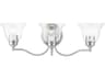 Moreland 3-Light Polished Chrome Glass Vanity Light