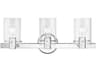 Munich 3-Light Polished Chrome Glass Vanity Light