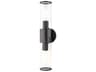 Banca 2-Light Black Chrome Clear Glass Vanity Light