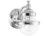 Oldwick 1-Light Polished Chrome Glass Wall Sconce