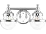 Oldwick 2-Light Polished Chrome Glass Vanity Light