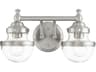 Oldwick 2-Light Brushed Nickel Glass Vanity Light