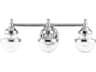 Oldwick 3-Light Polished Chrome Glass Vanity Light