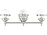 Oldwick 3-Light Brushed Nickel Glass Vanity Light
