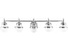 Oldwick 5-Light Polished Chrome Glass Vanity Light