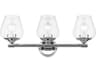 Willow 3-Light Polished Chrome Glass Vanity Light