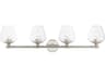 Willow 4-Light Brushed Nickel Glass Vanity Light