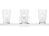 Cityview 3-Light Polished Chrome Glass Vanity Light