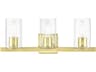 Clarion 3-Light Satin Brass Glass Vanity Light