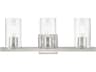 Clarion 3-Light Brushed Nickel Glass Vanity Light
