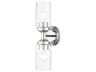 Whittier 2-Light Polished Chrome Glass Vanity Light