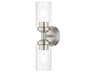 Whittier 2-Light Brushed Nickel Glass Vanity Light
